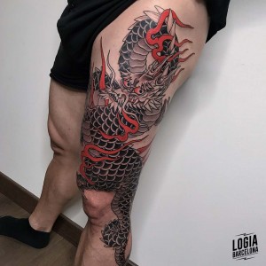 tatuaje_pierna_dragon_japones_logiabarcelona_laia_desole